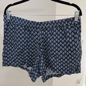 Kut from the Kloth High Waist Navy Patterned Shorts